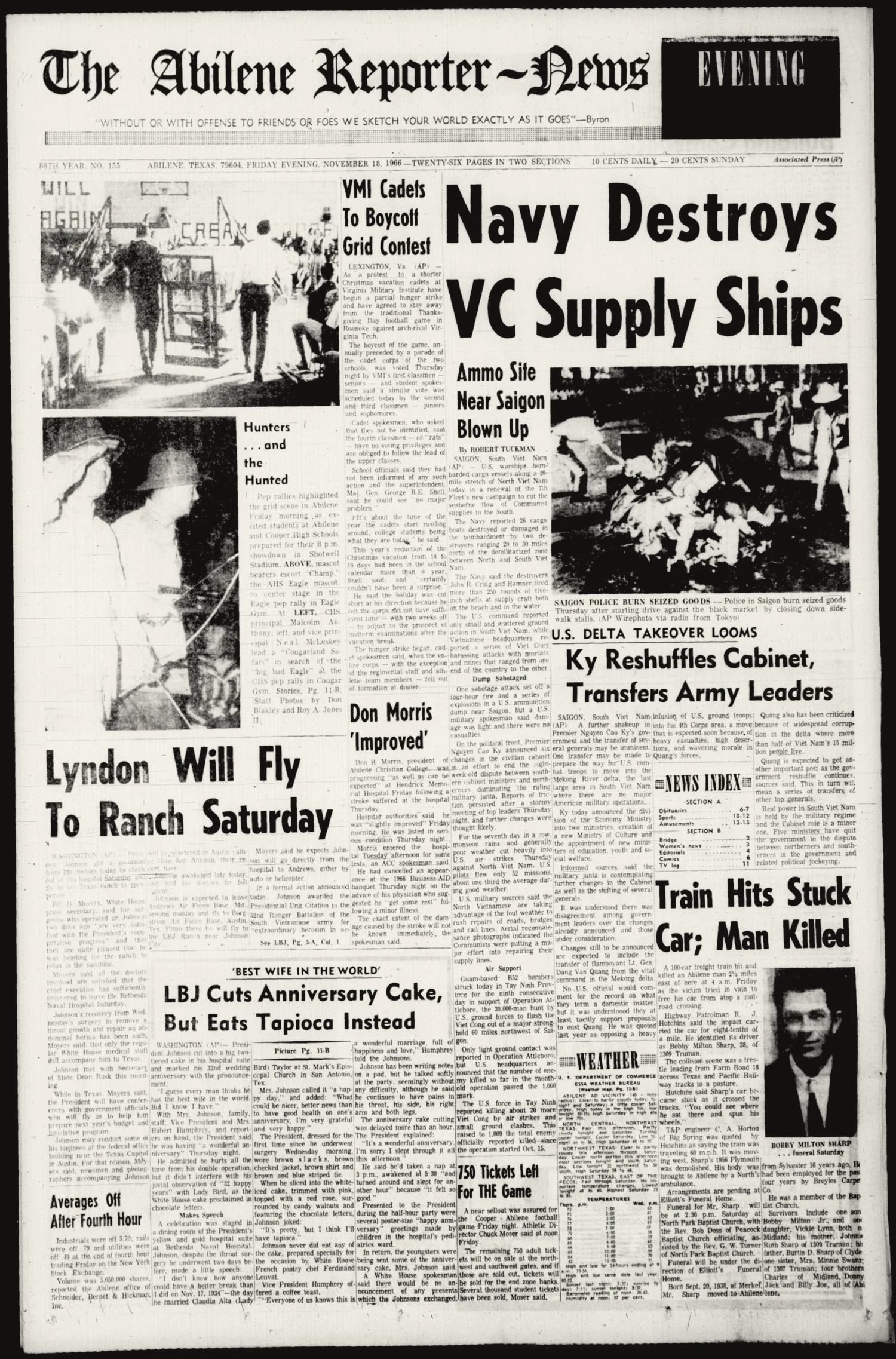 The Abilene Reporter-News (Abilene, Tex.), Vol. 86, No. 155, Ed. 2 Friday, November 18, 1966